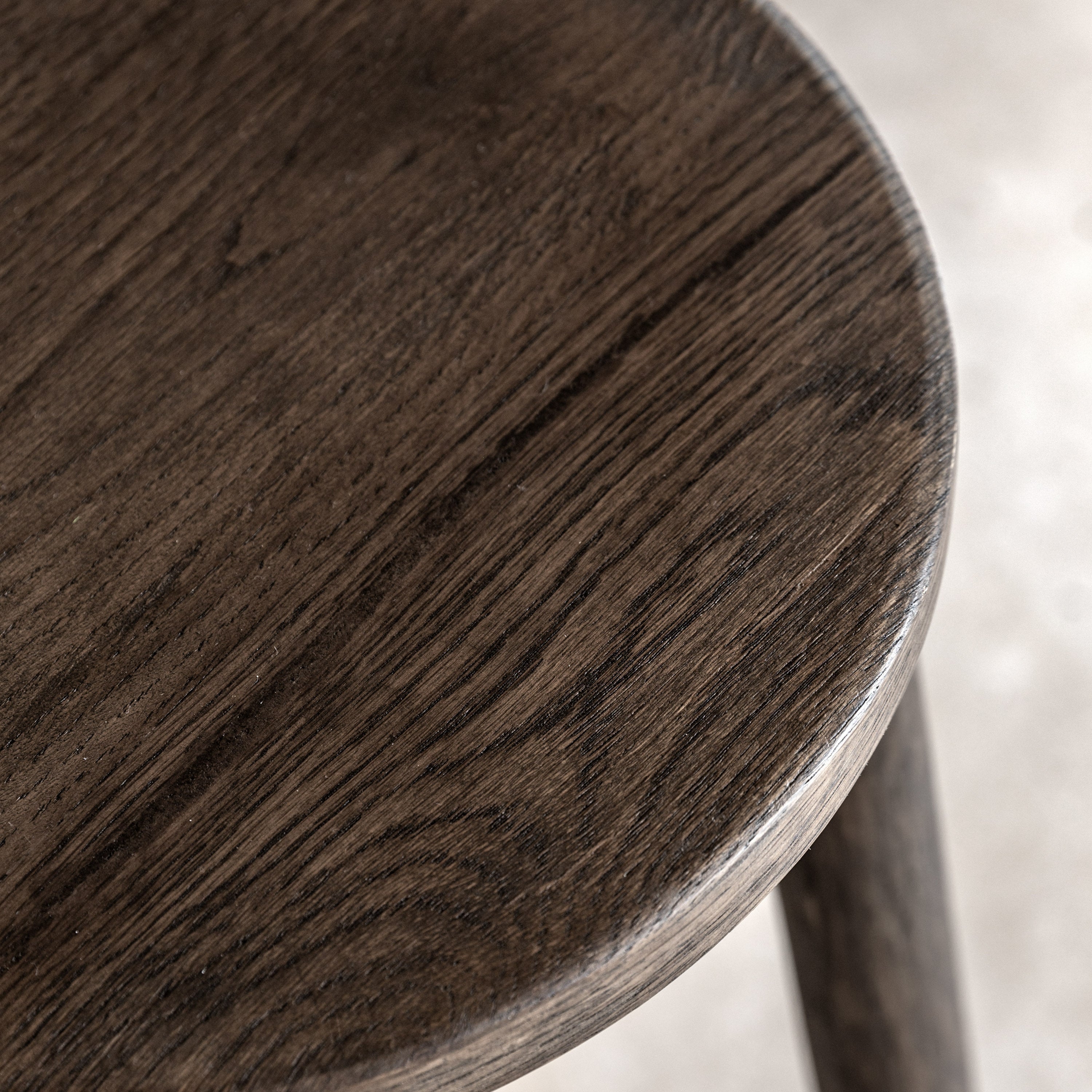 Laceby Smoked Oak Wood Bar Stool